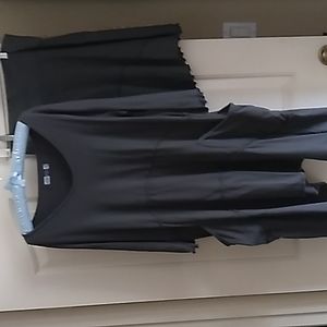 Two piece Blue Fish dark gray unpainted asymmetrical top and skirt.